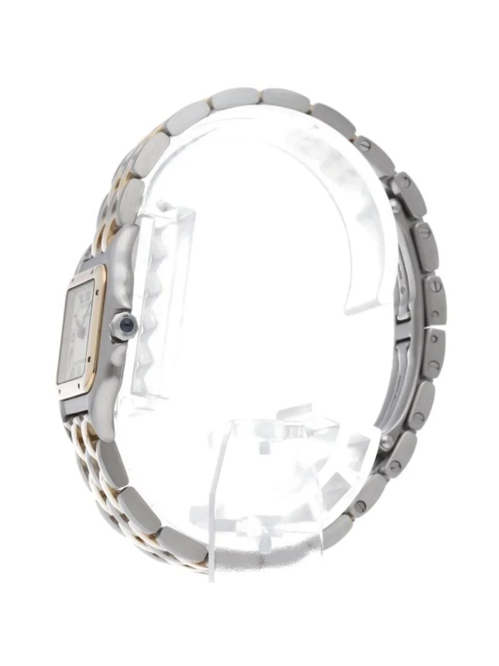 Cartier Panthere SM Watch 2 Row Box 18k Yellow Gold SS White Polished